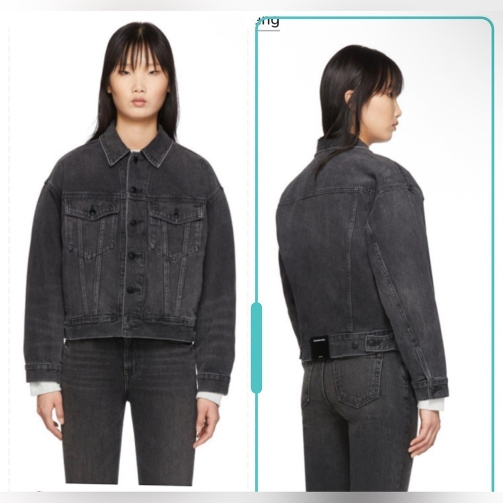 Alexander Wang Black Denim Game Jacket Size S